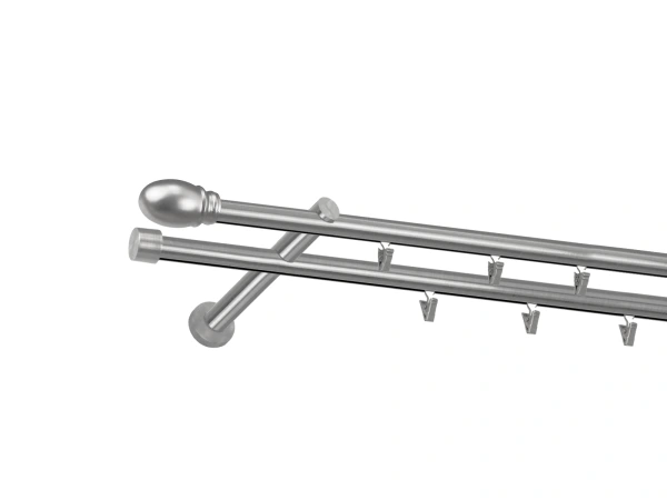 Garniža 19x19mm - drážková tyč - 2rady - BELUNO - satin