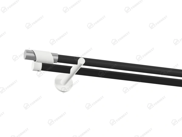 Garniža 19x19mm obyčajná tyč - 2rady - PARIS - čierno biela 1