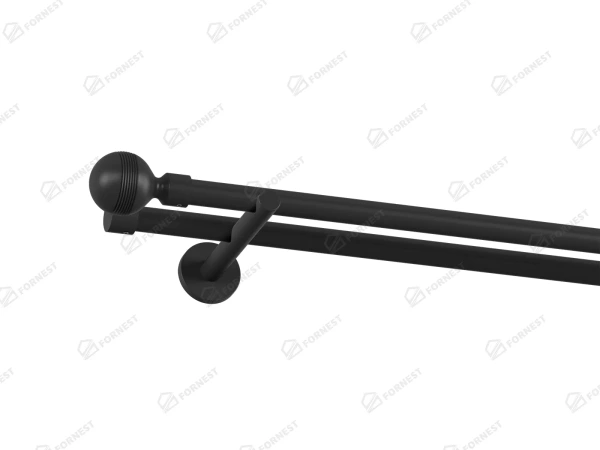 Garniža 19x19mm obyčajná tyč - 2rady - GABI - čierna 1