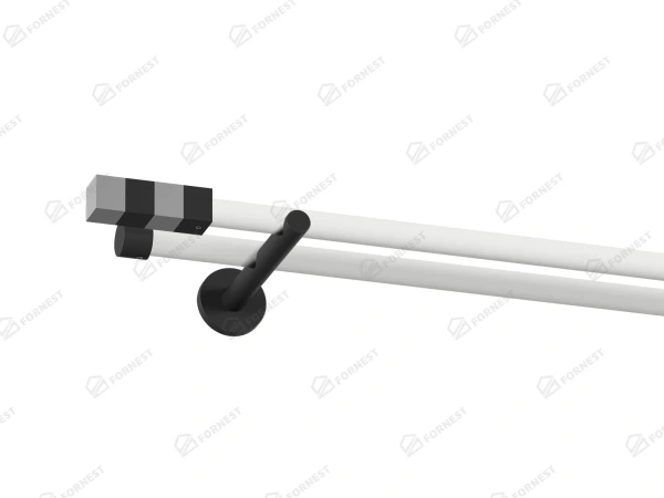 Garniža 19x19mm obyčajná tyč - 2rady - KVADRAT - bielo čierna 1