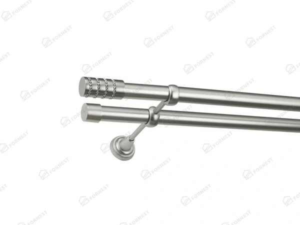 Garniža 25x25mm - 2rady - CYLINDER CRYSTAL - satin 1