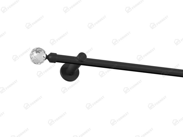 Garniža 19mm drážková tyč - 1rad - GUĽA CRYSTAL - čierna 1