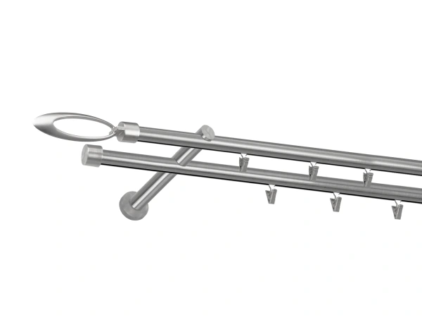 Garniža 19x19mm - drážková tyč - 2rady - VENEZIA - satin