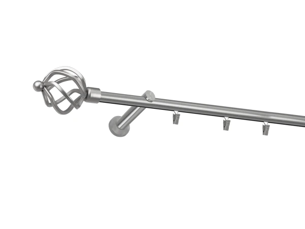 Garniža 19mm - drážková tyč - 1rad - SPIRAL - satin