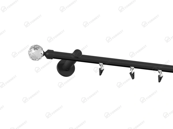 Garniža 19mm drážková tyč - 1rad - GUĽA CRYSTAL - čierna 2