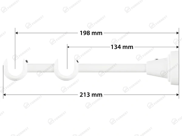 Garniža 19x19mm obyčajná tyč - 2rady - PARIS - čierno biela 4