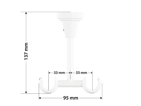 Garniža 19x19mm obyčajná tyč - 2rady - VALEC - biela 5