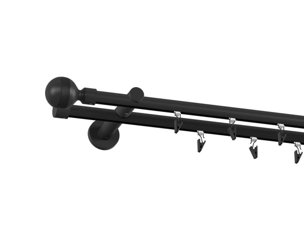 Garniža 19x19mm drážková tyč - 2rady - GABI - čierna 2