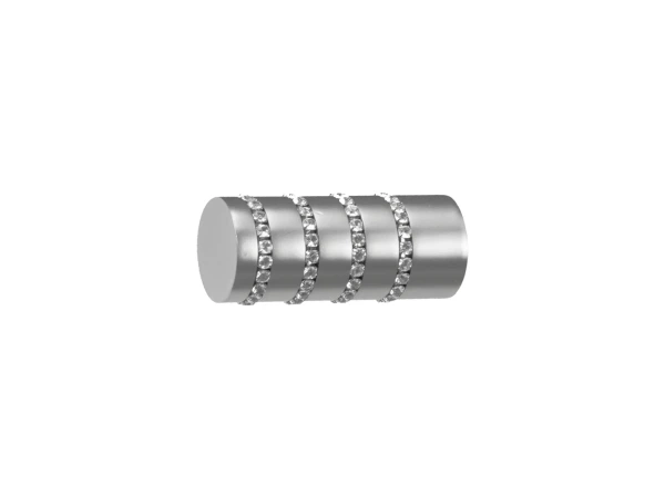 Garniža 25x25mm - 2rady - CYLINDER CRYSTAL - satin 2