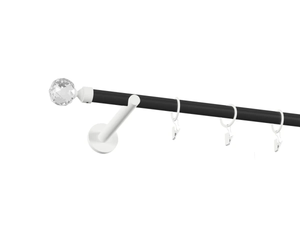 Garniža 19mm obyčajná tyč - 1rad - GUĽA CRYSTAL - čierno biela