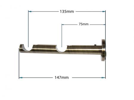 Garniža 19x19mm - 2rady - TRAPEZIUM - antik