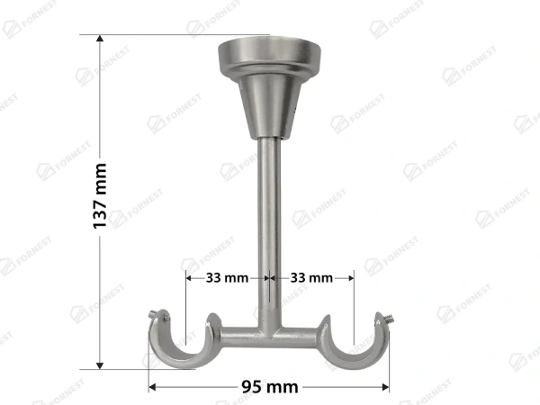 Garniža 19x19mm - 2rady - CYLINDER CRYSTAL - satin 5
