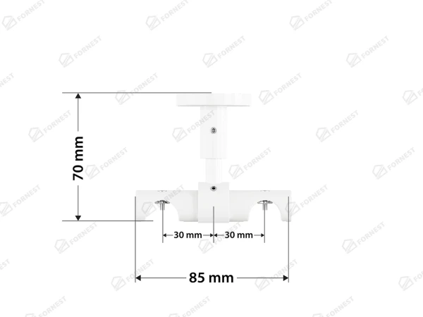 Garniža 19x19mm drážková tyč - 2rady - CYLINDER CRYSTAL - biela 5