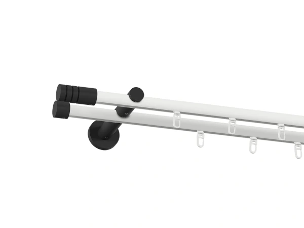 Garniža 19x19mm drážková tyč - 2rady - TECHNO - bielo čierna