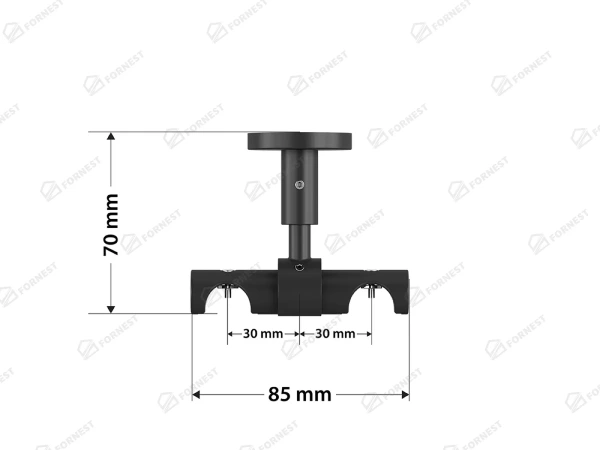 Garniža 19x19mm drážková tyč - 2rady - GUĽA CRYSTAL - čierna 5