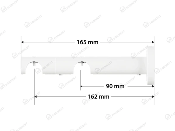 Garniža 19x19mm drážková tyč - 2rady - CYLINDER CRYSTAL - biela 4