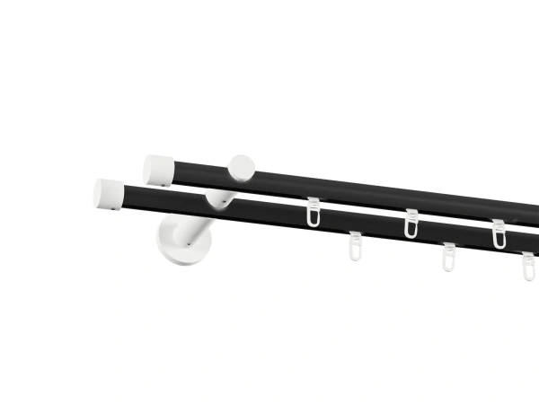 Garniža 19x19mm drážková tyč - 2rady - PULLO - čierno biela