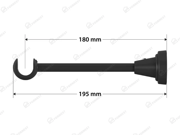 Garniža 19mm obyčajná tyč - 1rad - PULLO - bielo čierna 4