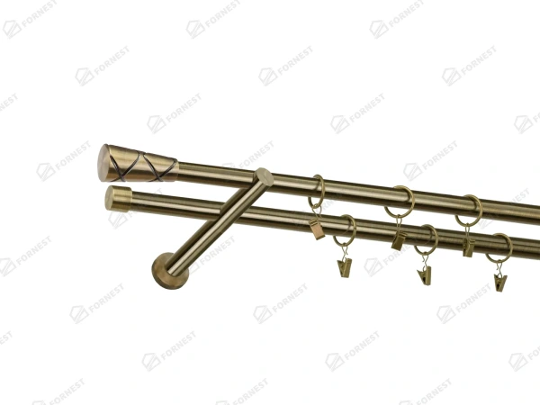 Garniža 19x19mm - 2rady - TRAPEZIUM - antik