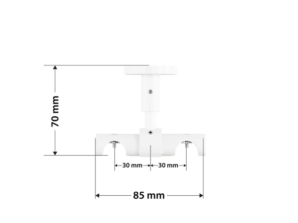 Garniža 19x19mm drážková tyč - 2rady - CYLINDER CRYSTAL - biela 5