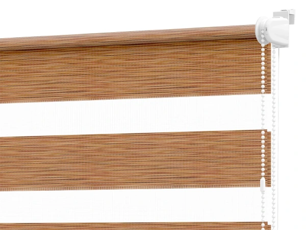 Roleta MINI+ deň a noc - látka Maurícius 65 - hnedá (dub zlatý)