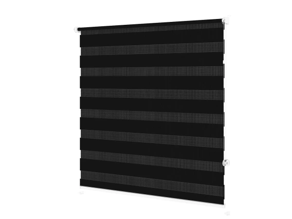 Roleta MINI - deň a noc - látka Zakynthos 10 - čierna 2