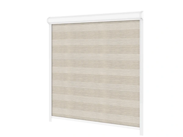 Roleta SWING LITE - deň a noc - látka Maurícius 69 - béžová (čierny dekor) 2