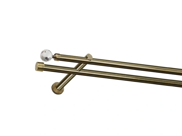 Garniža 19x19mm - drážková tyč - 2rady - GUĽA CRYSTAL - antik 1