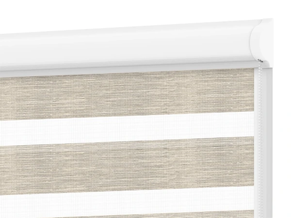 Roleta SWING LITE - deň a noc - látka Maurícius 69 - béžová (čierny dekor)