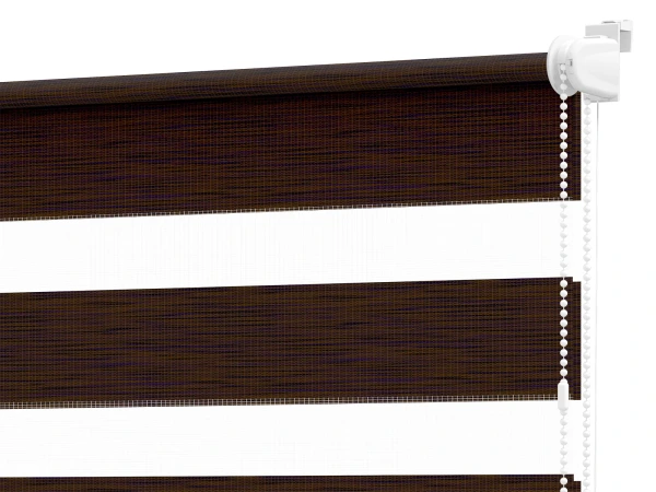 Roleta MINI+ deň a noc - látka Maurícius 66 - tmavo hnedá (wenge)