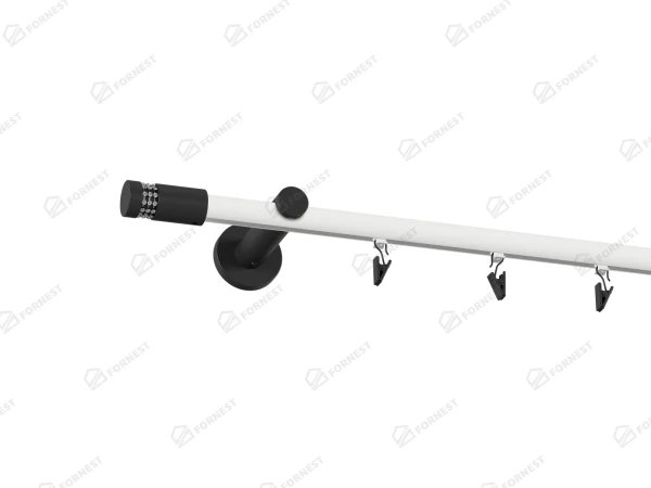 Garniža 19mm drážková tyč - 1rad - CYLINDER CRYSTAL - bielo čierna 2