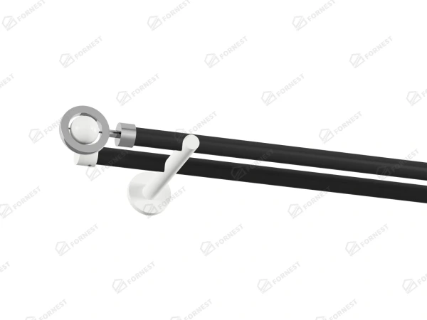 Garniža 19x19mm obyčajná tyč - 2rady - SFERA - čierno biela 1