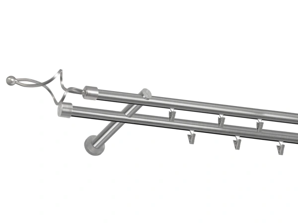 Garniža 19x19mm - drážková tyč - 2rady - FALIST - satin