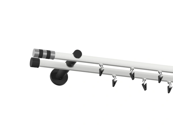 Garniža 19x19mm drážková tyč - 2rady - VALEC - bielo čierna 2