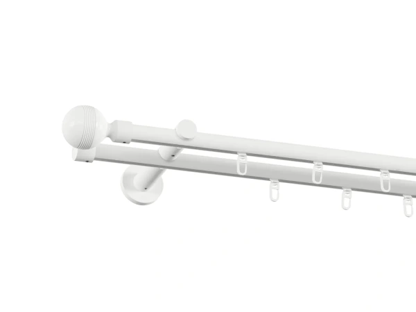 Garniža 19x19mm drážková tyč - 2rady - GABI - biela