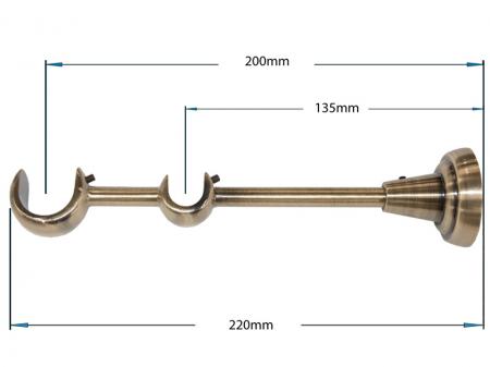 Garniža 25x16mm - 2rady - KALISTO CRYSTAL - antik