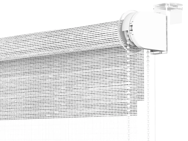 Roleta MINI - deň a noc - látka Maurícius 67 - sivo biela 3