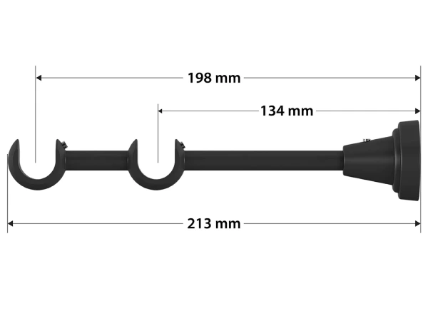 Garniža 19x19mm obyčajná tyč - 2rady - SFERA - bielo čierna 4