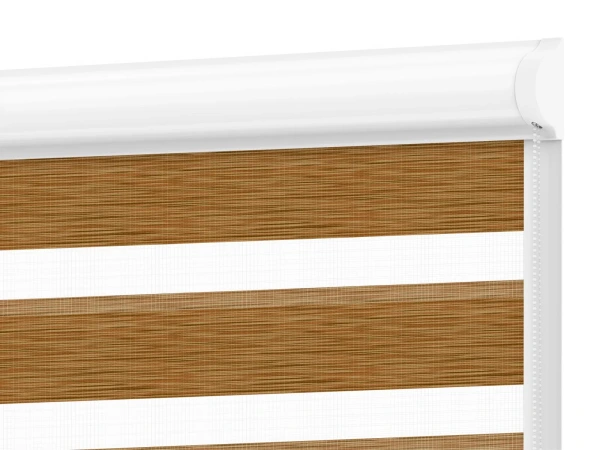 Roleta SWING PREMIUM - deň a noc - látka Maurícius 65 - hnedá (dub zlatý)