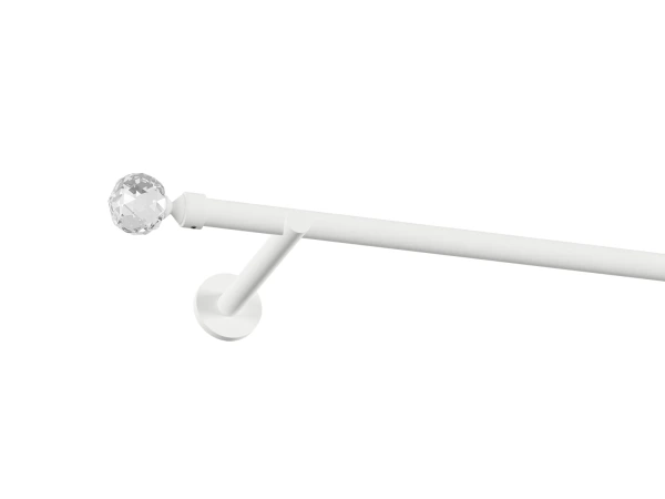 Garniža 19mm obyčajná tyč - 1rad - GUĽA CRYSTAL - biela 1