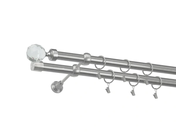 Garniža 25x25mm - 2rady - GUĽA CRYSTAL - satin