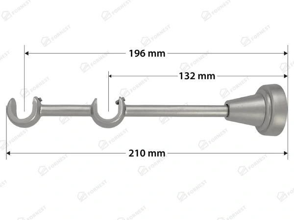 Garniža 16x16mm - 2rady - CYLINDER CRYSTAL - satin 4