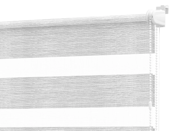 Roleta MINI+ deň a noc - látka Maurícius 67 - sivo biela