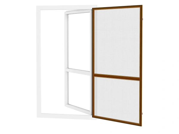 Siete proti hmyzu na DVERE - pántové - DUB ZLATÝ - drevoimitácia - s priečkou 2