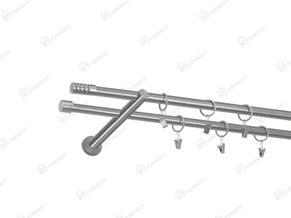 Garniža 16x16mm - 2rady - CYLINDER CRYSTAL - satin