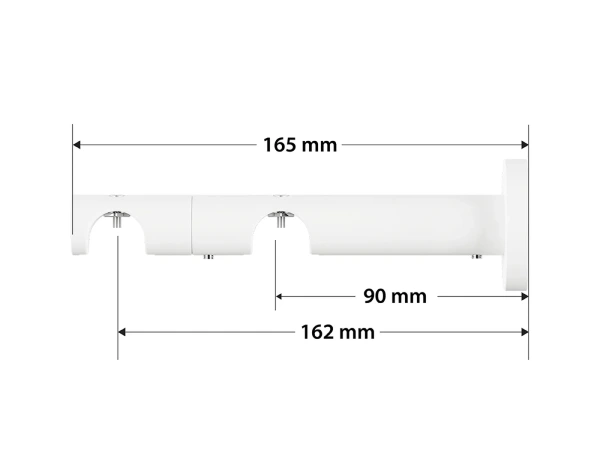 Garniža 19x19mm drážková tyč - 2rady - GUĽA CRYSTAL - biela 4