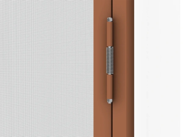 Siete proti hmyzu na DVERE - pántové v ráme SMART - HNEDÁ - RAL 8003 - s priečkou 9