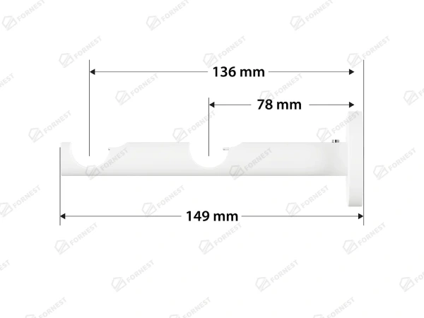 Garniža 19x19mm obyčajná tyč - 2rady - KVADRAT - biela 3