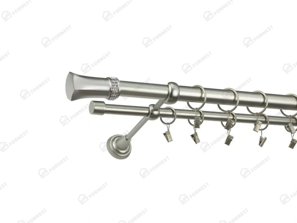 Garniža 25x16mm - 2rady - PLUTON CRYSTAL - satin