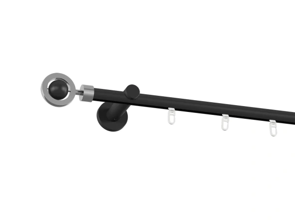 Garniža 19mm drážková tyč - 1rad - SFERA - čierna